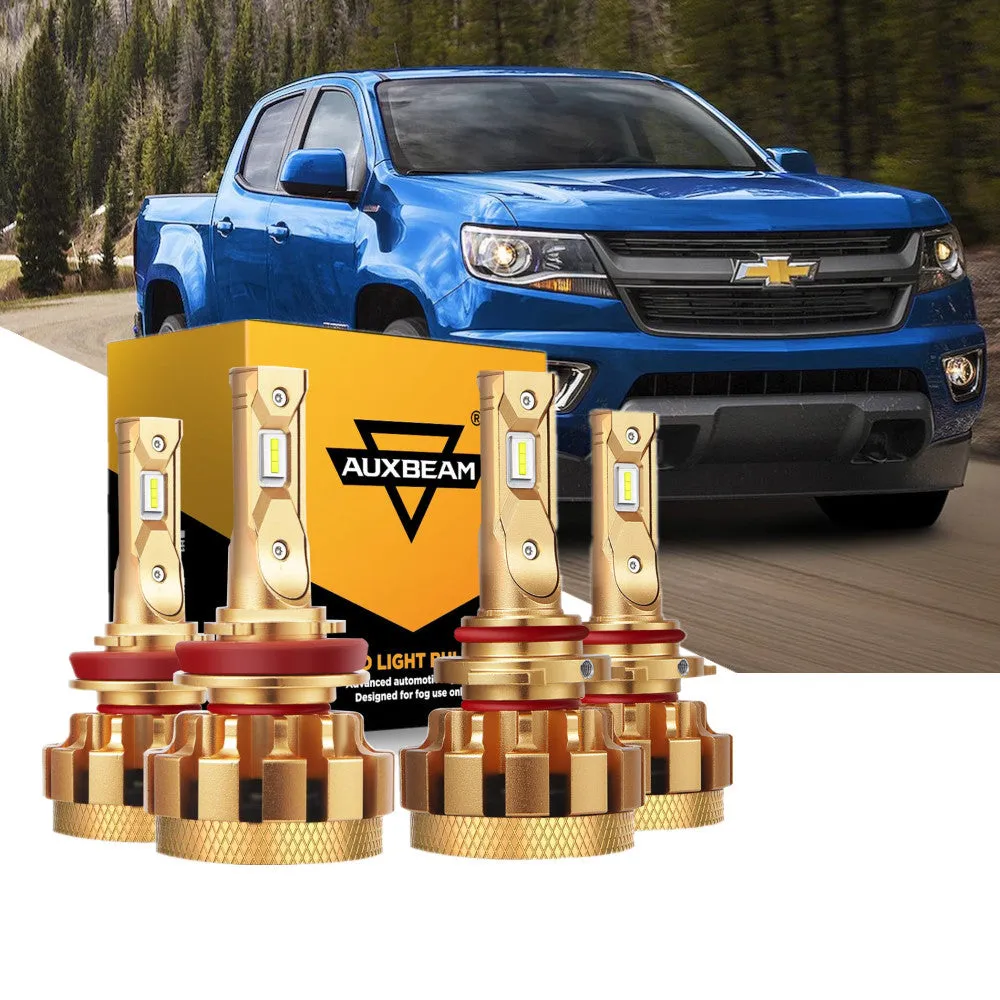 For 2015-2019 Chevrolet Colorado F-16 Plus Series Built-in Canbus Automotive Grade 14000LM LED Light Bulbs High Low Beam Bundle