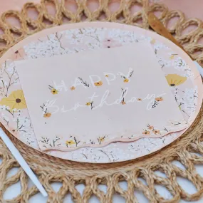 Ginger Ray Napkins - Happy Birthday Floral