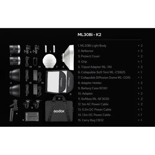 Godox Ml30Bi Bi-Colour Led Light Inc Reflector