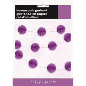 Honeycomb Ball Garland 7ft, Pretty Purple