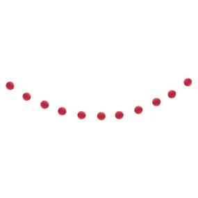 Honeycomb Ball Garland 7ft, Red