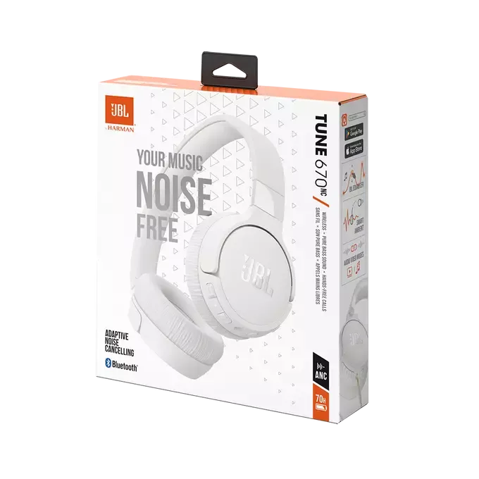 JBL Tune 760NC Over-Ear Bluetooth Headphones, Noise Cancelling - White