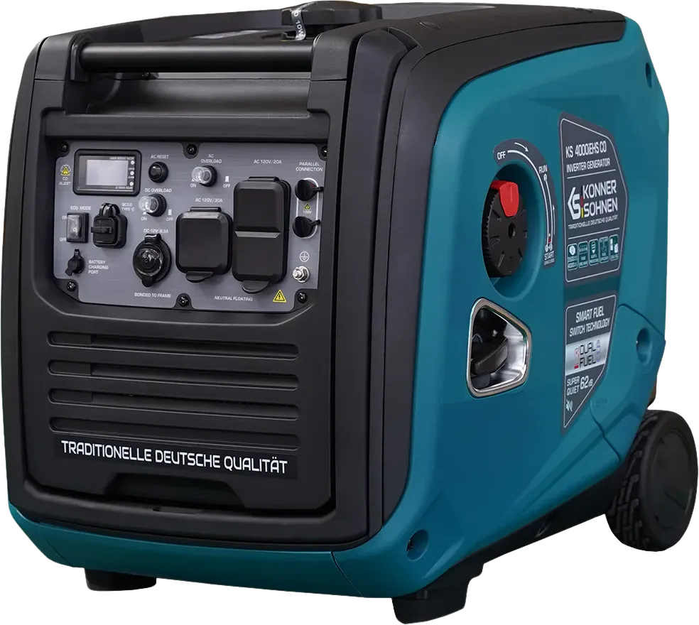 Konner Sohnen KS 4000iEHS CO 3500W/4000W Generator LPG/Gasoline Inverter with CO Sensor Pure Sine Wave New