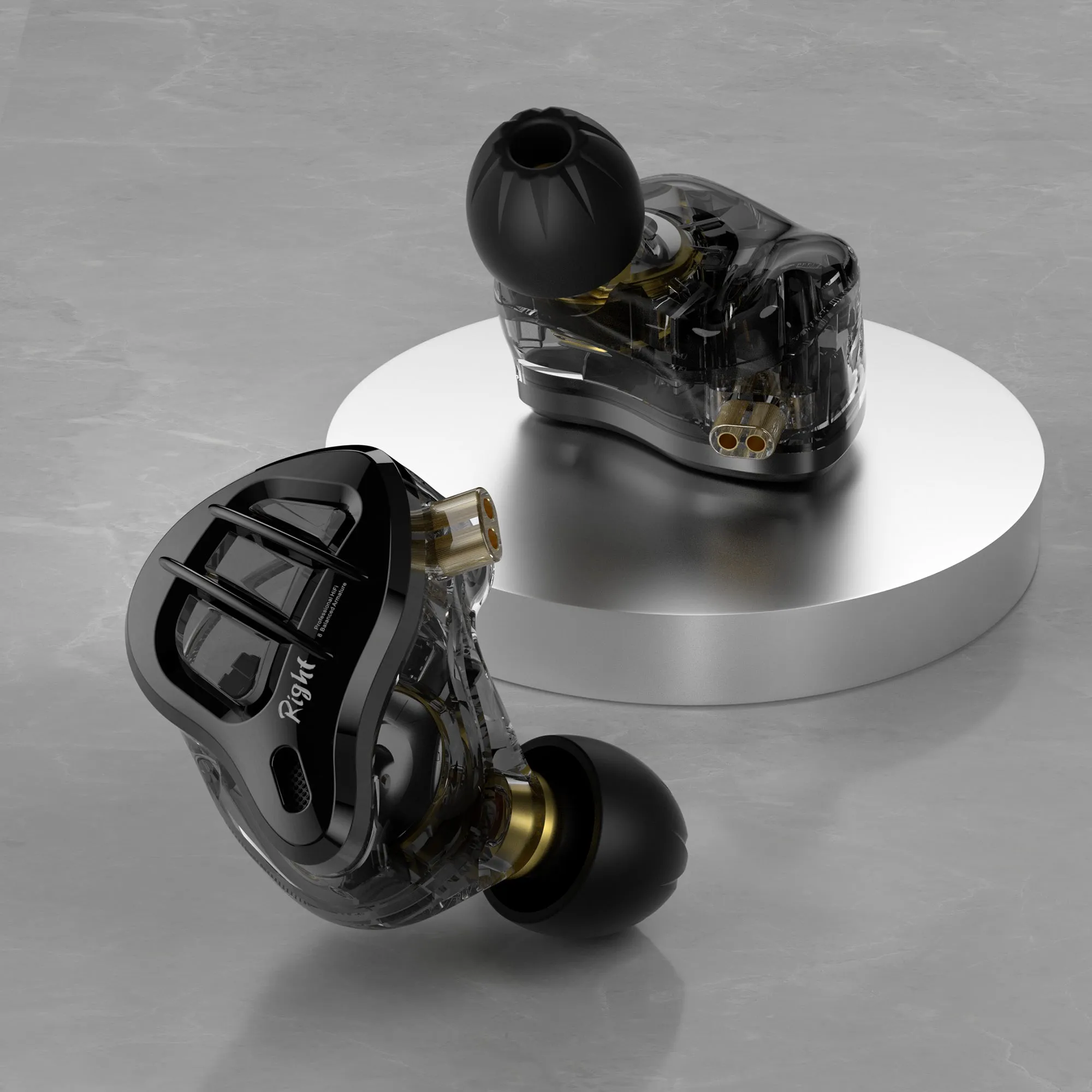 【KZ ZAR】 in-Ear Monitor Headphones 7BA 1DD Hybrid 8 Drivers Earbuds Stereo Sound HiFi Bass Noise Isolation Earphones Headphones for Professional Musicians