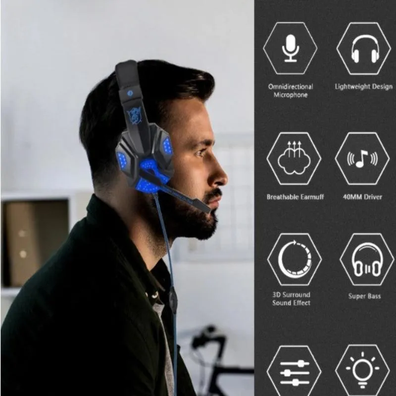 LED Gaming Headset with Microphone