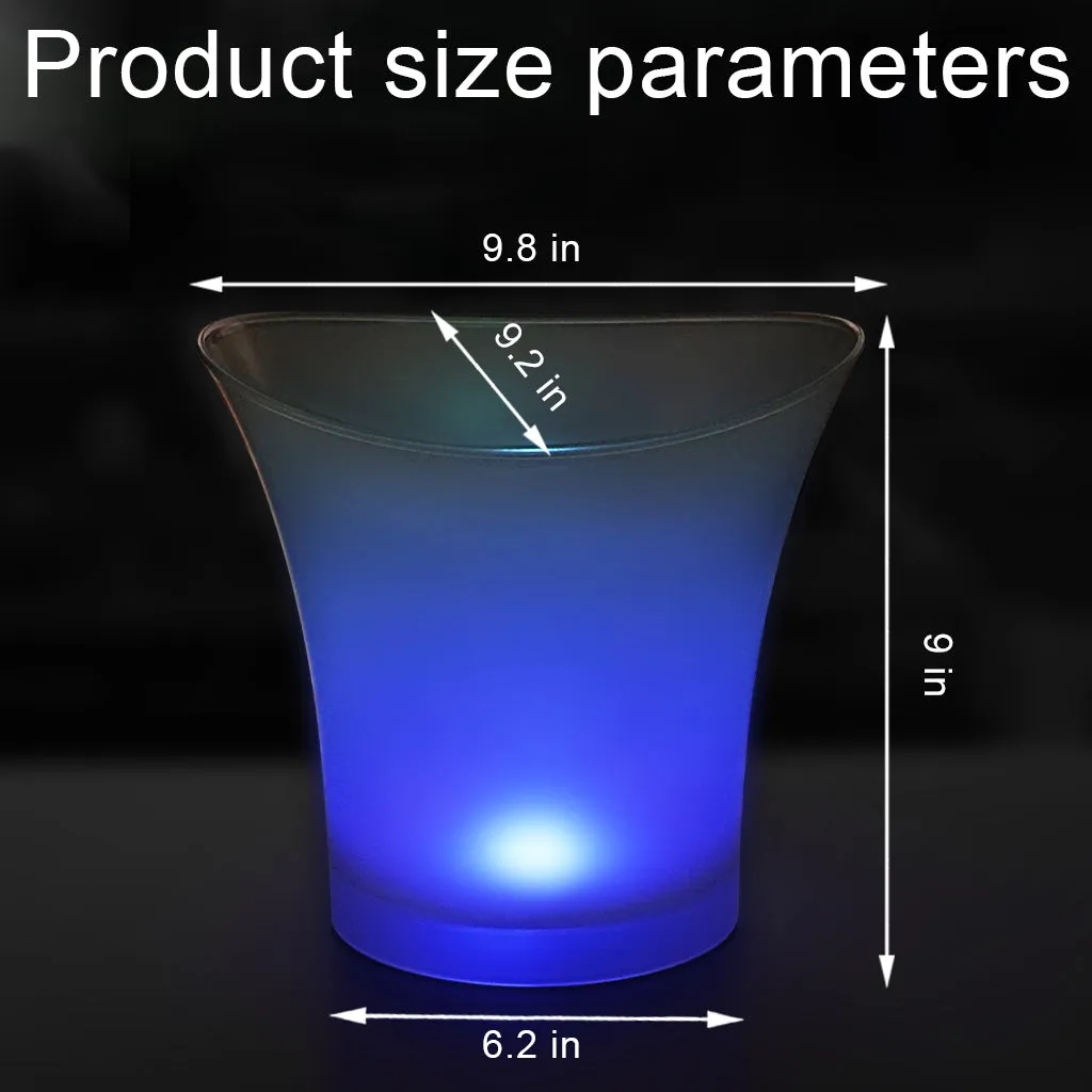 LED Ice Bucket 5L Colorful Plastic, Multi Colors Changing for Party/Home/Bar/Clubs