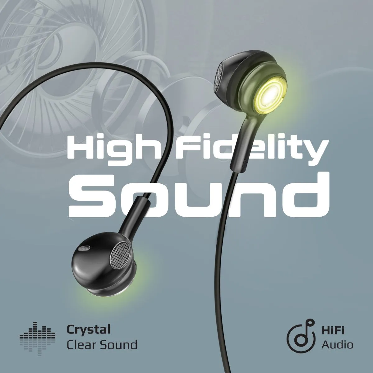 LumiSound™ Transparent Stereo USB-C Wired RGB Earphones