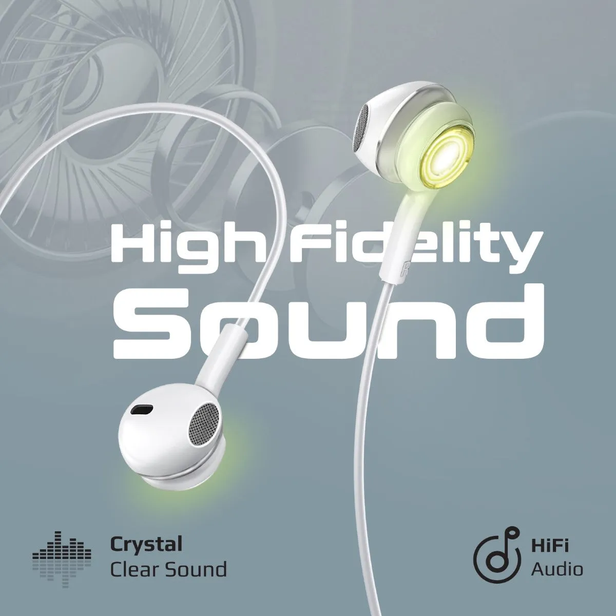 LumiSound™ Transparent Stereo USB-C Wired RGB Earphones