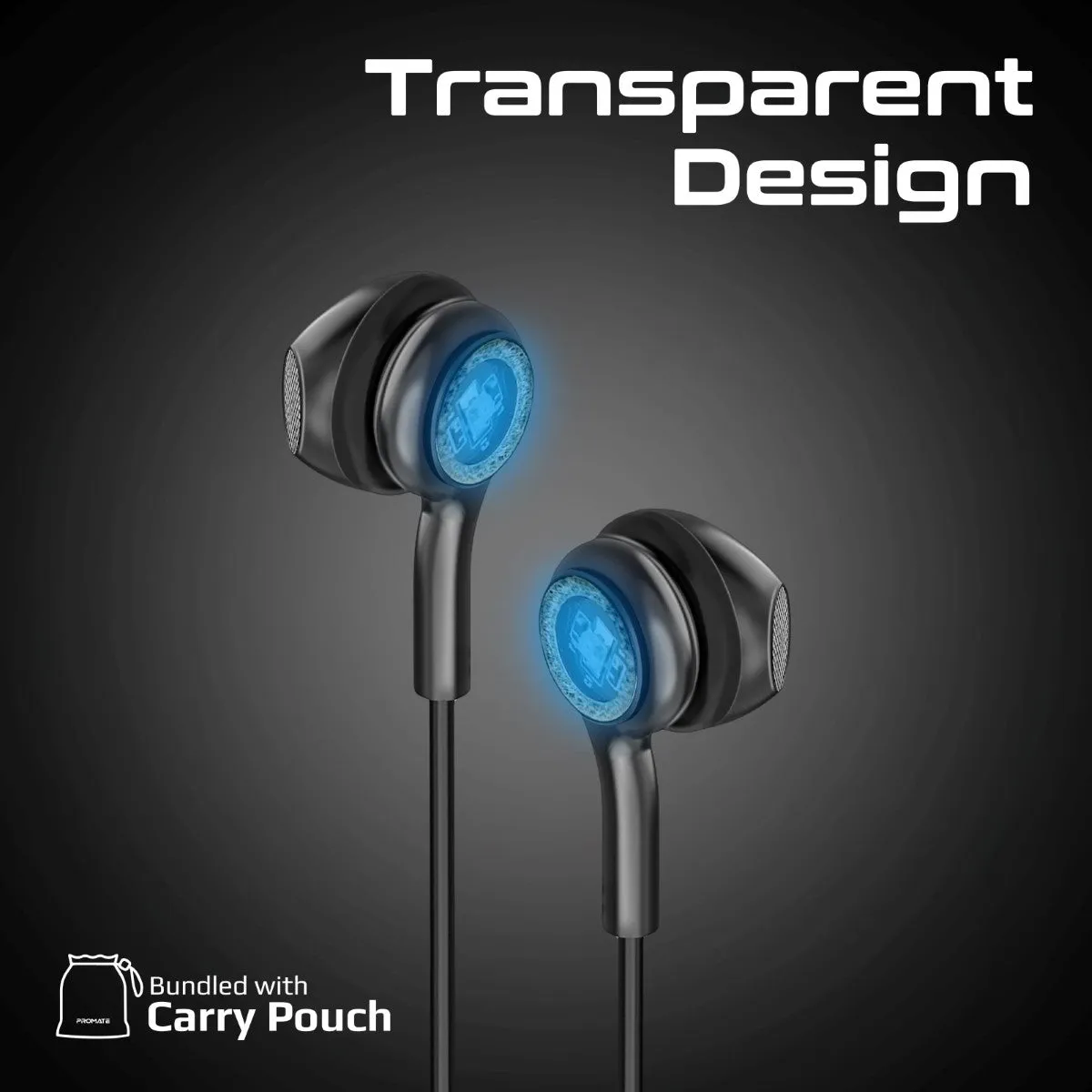 LumiSound™ Transparent Stereo USB-C Wired RGB Earphones