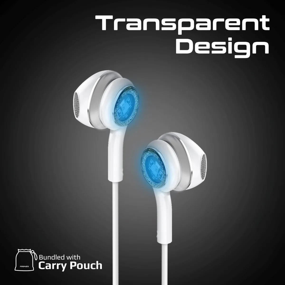 LumiSound™ Transparent Stereo USB-C Wired RGB Earphones