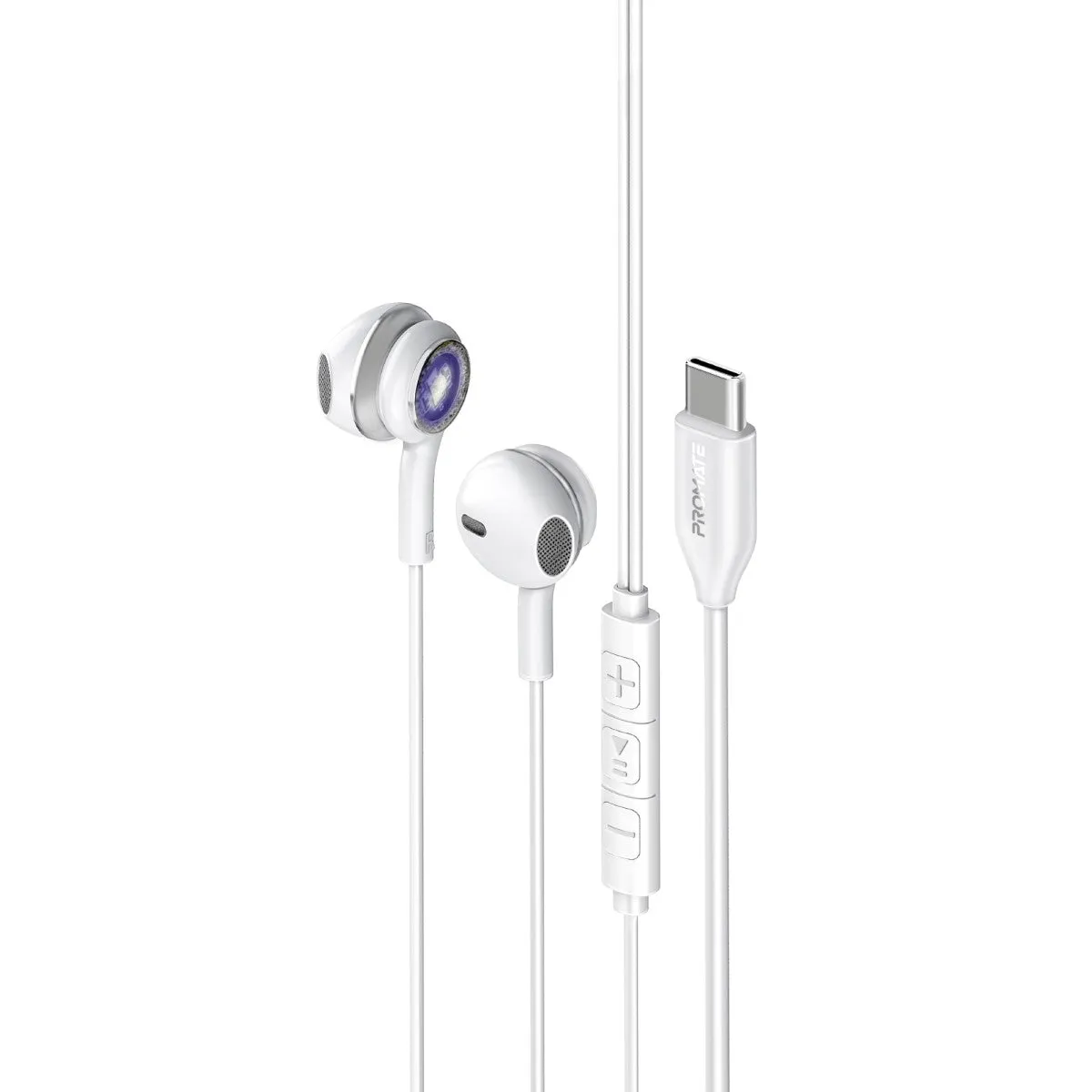 LumiSound™ Transparent Stereo USB-C Wired RGB Earphones