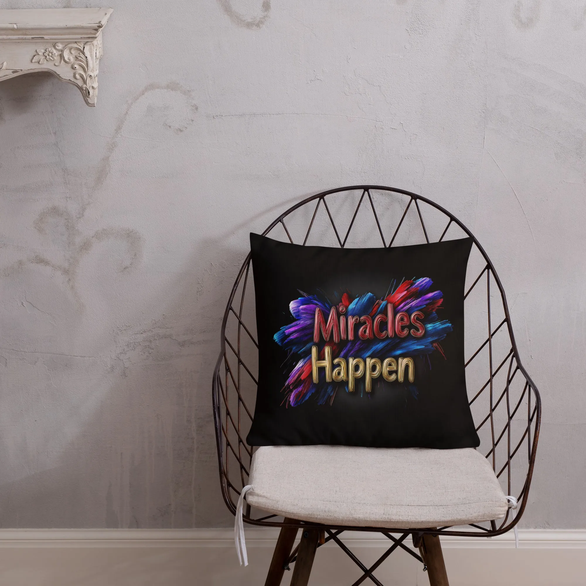 Miracles Happen: Bold Beginnings Premium Pillow