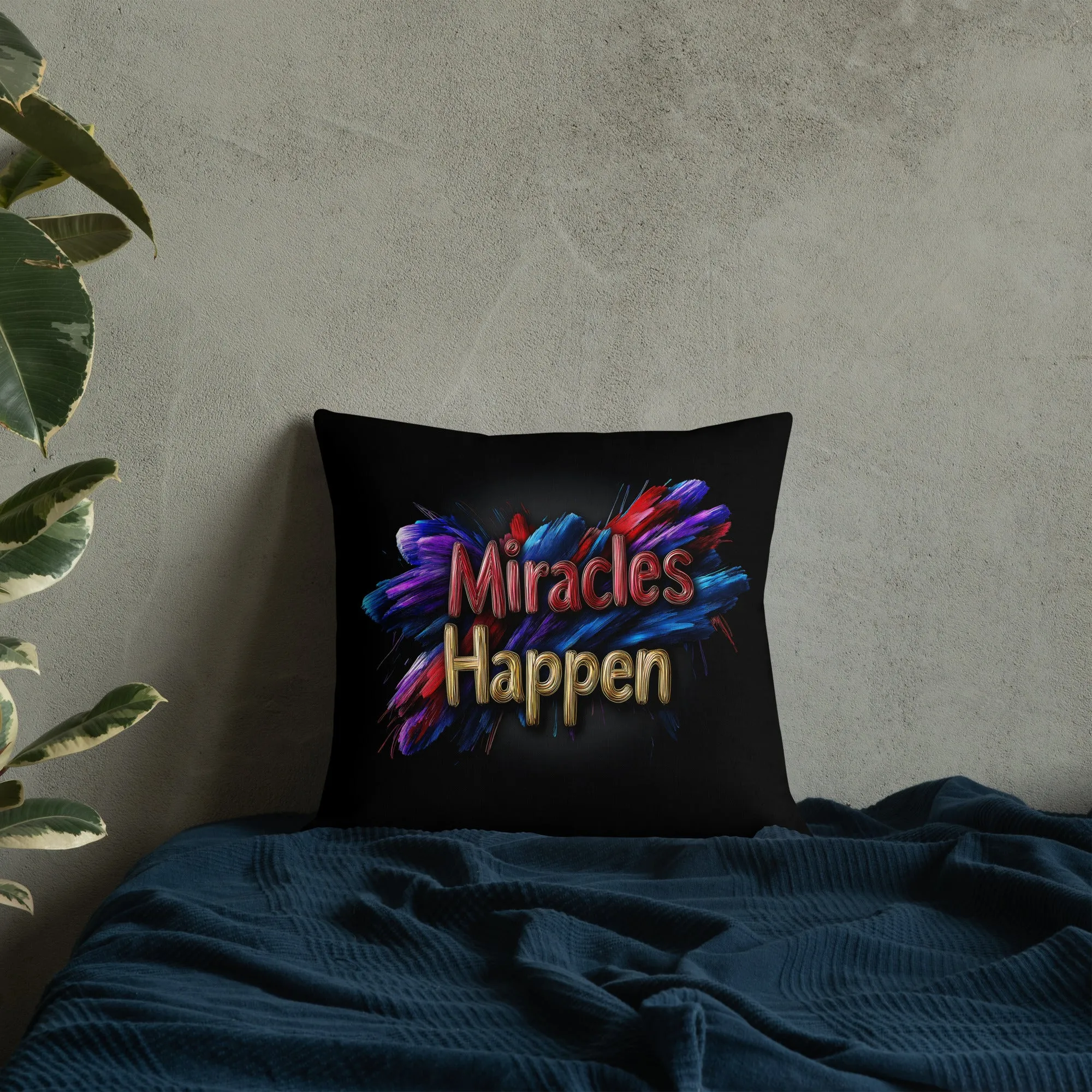 Miracles Happen: Bold Beginnings Premium Pillow
