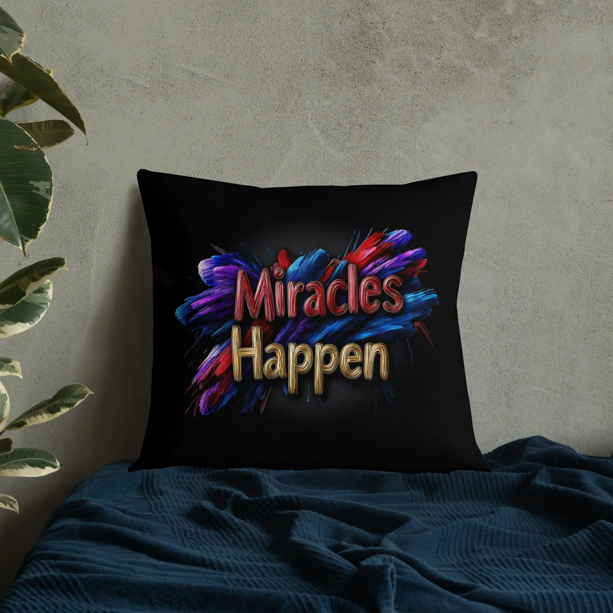 Miracles Happen: Bold Beginnings Premium Pillow
