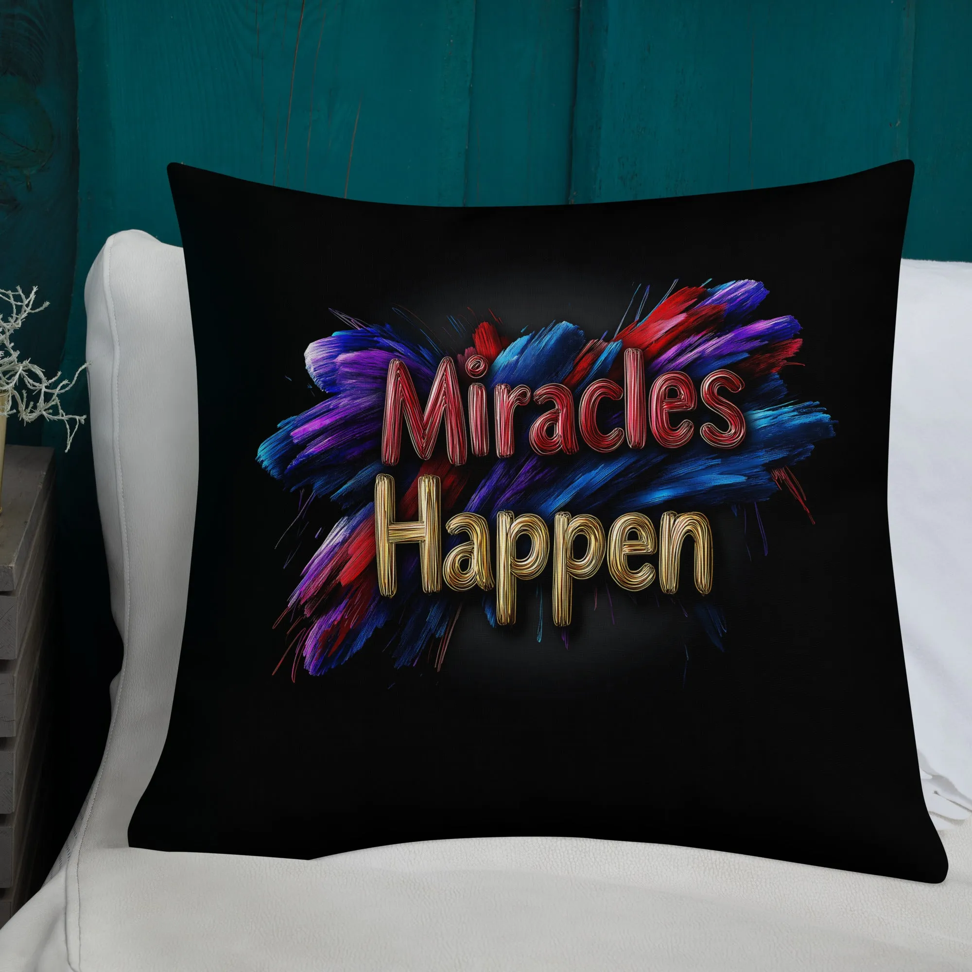 Miracles Happen: Bold Beginnings Premium Pillow