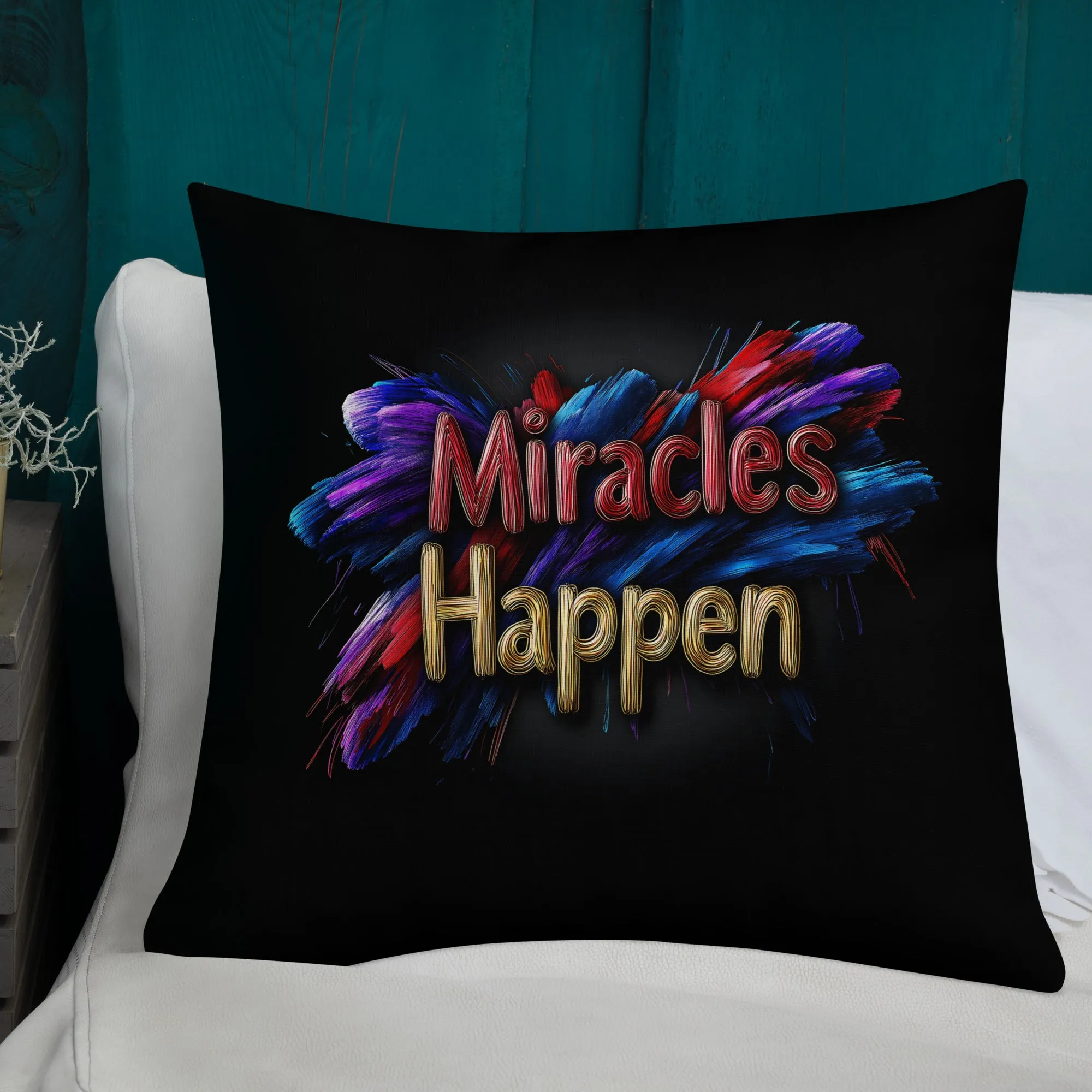 Miracles Happen: Bold Beginnings Premium Pillow