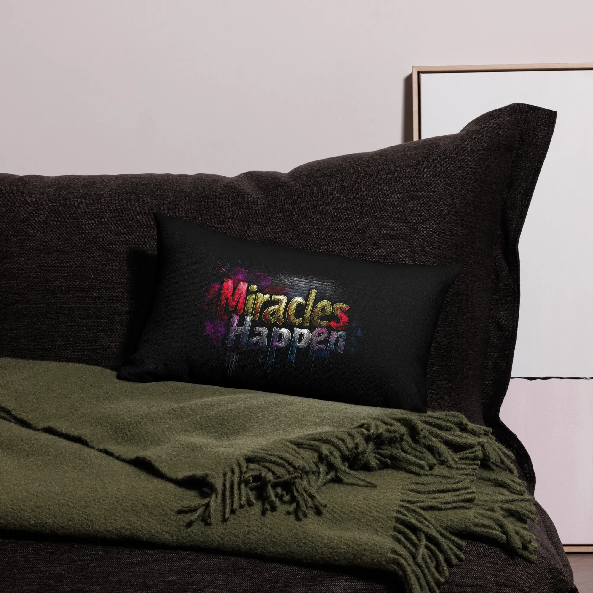 Miracles Happen: Vibrant Journeys Premium Pillow