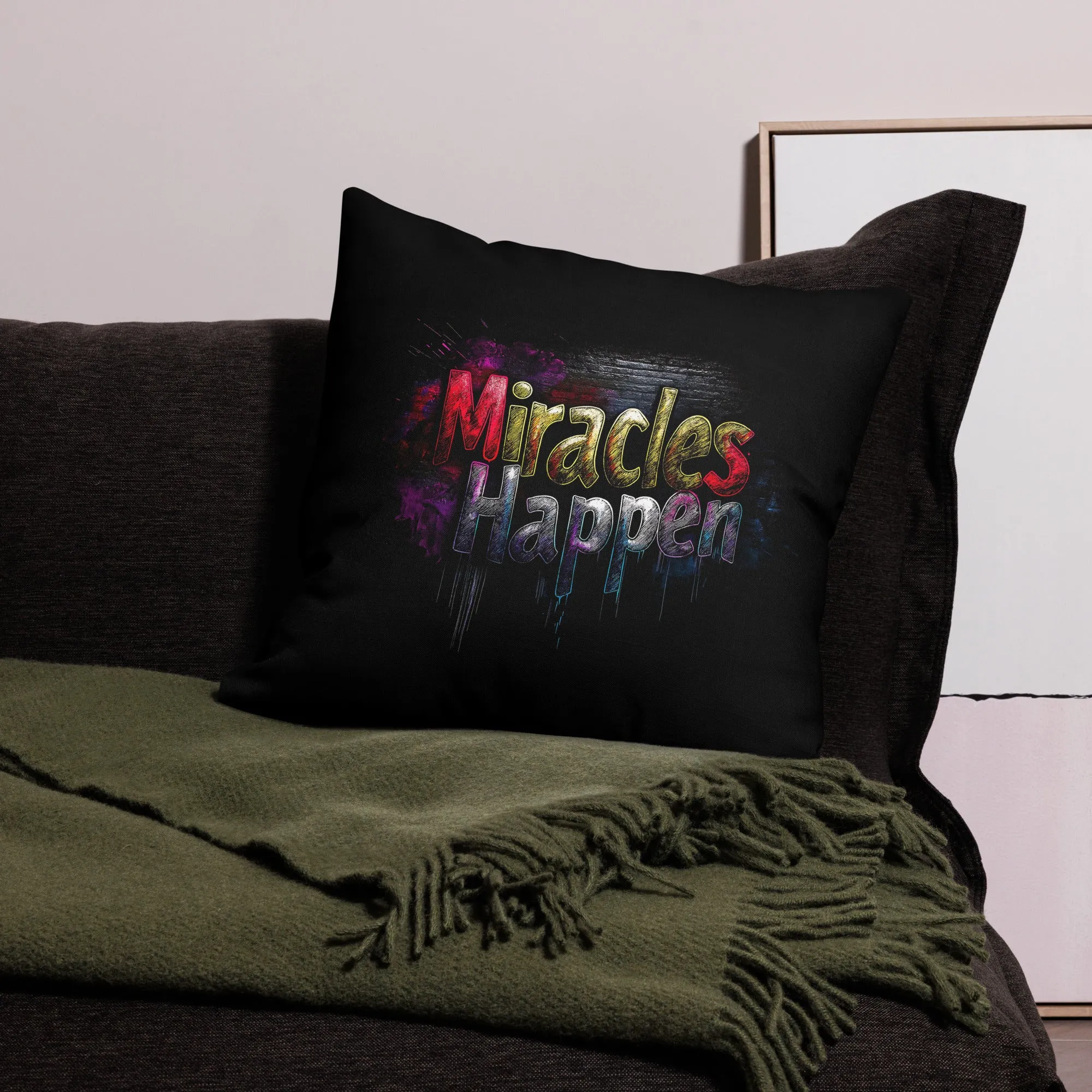 Miracles Happen: Vibrant Journeys Premium Pillow