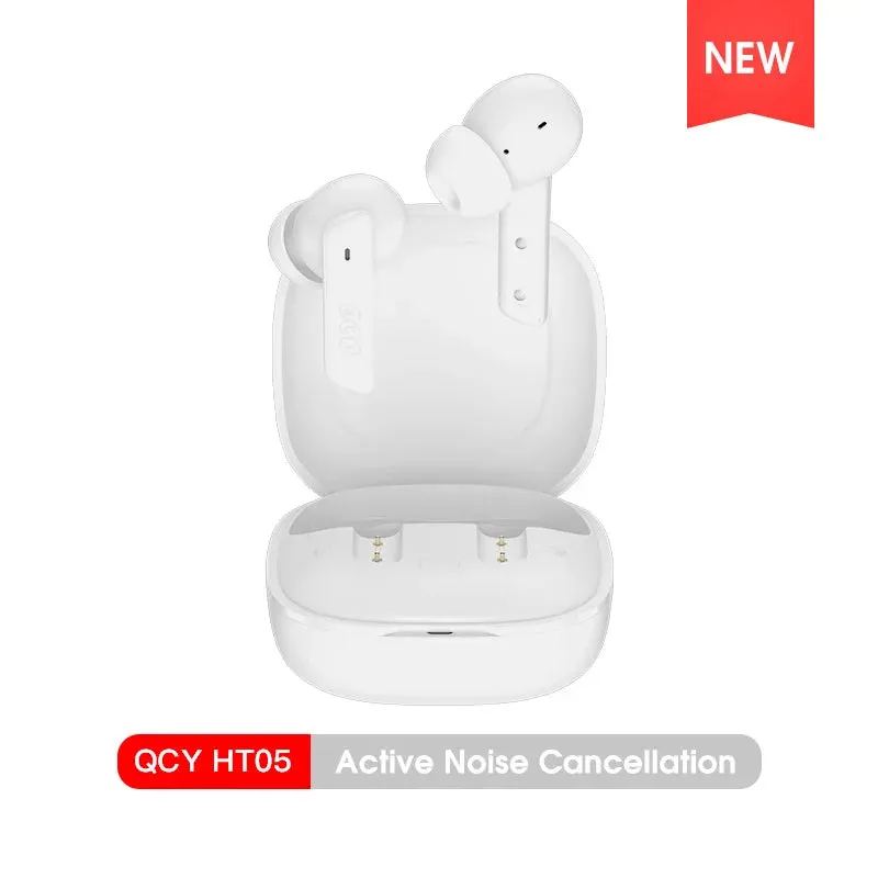 NEW QCY HT05 ANC Wireless TWS Bluetooth 5.2 Earphones 40dB Active Noise Cancellation Headset 6 Mic ENC HD Call TWS Earbuds