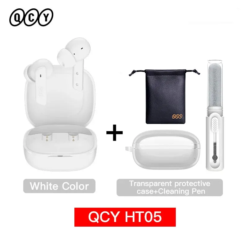 NEW QCY HT05 ANC Wireless TWS Bluetooth 5.2 Earphones 40dB Active Noise Cancellation Headset 6 Mic ENC HD Call TWS Earbuds