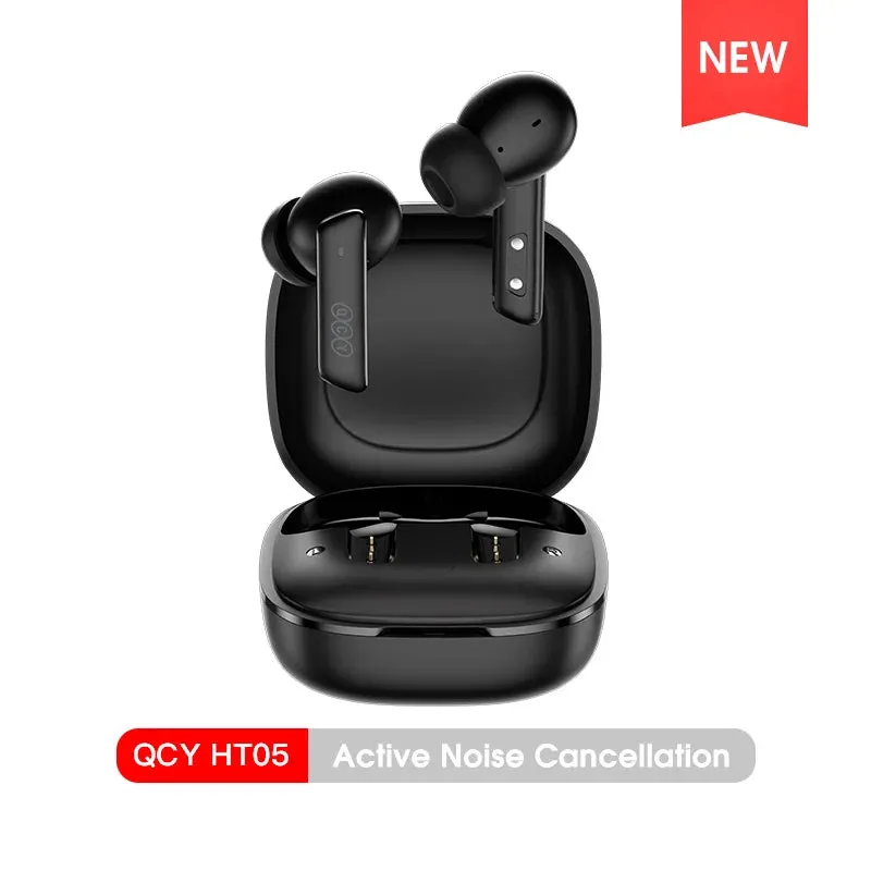 NEW QCY HT05 ANC Wireless TWS Bluetooth 5.2 Earphones 40dB Active Noise Cancellation Headset 6 Mic ENC HD Call TWS Earbuds
