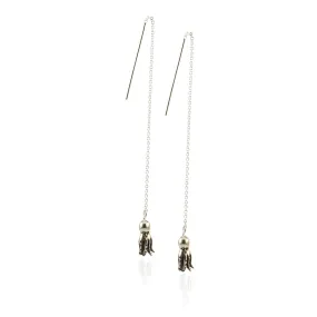 Octopus Dangling Earrings Silver