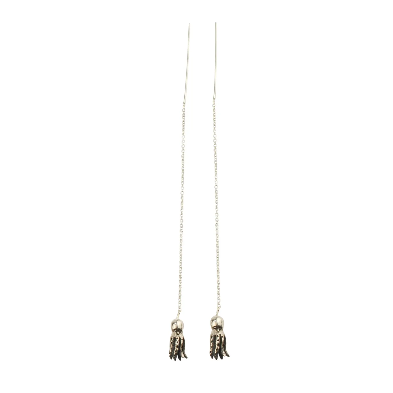 Octopus Dangling Earrings Silver