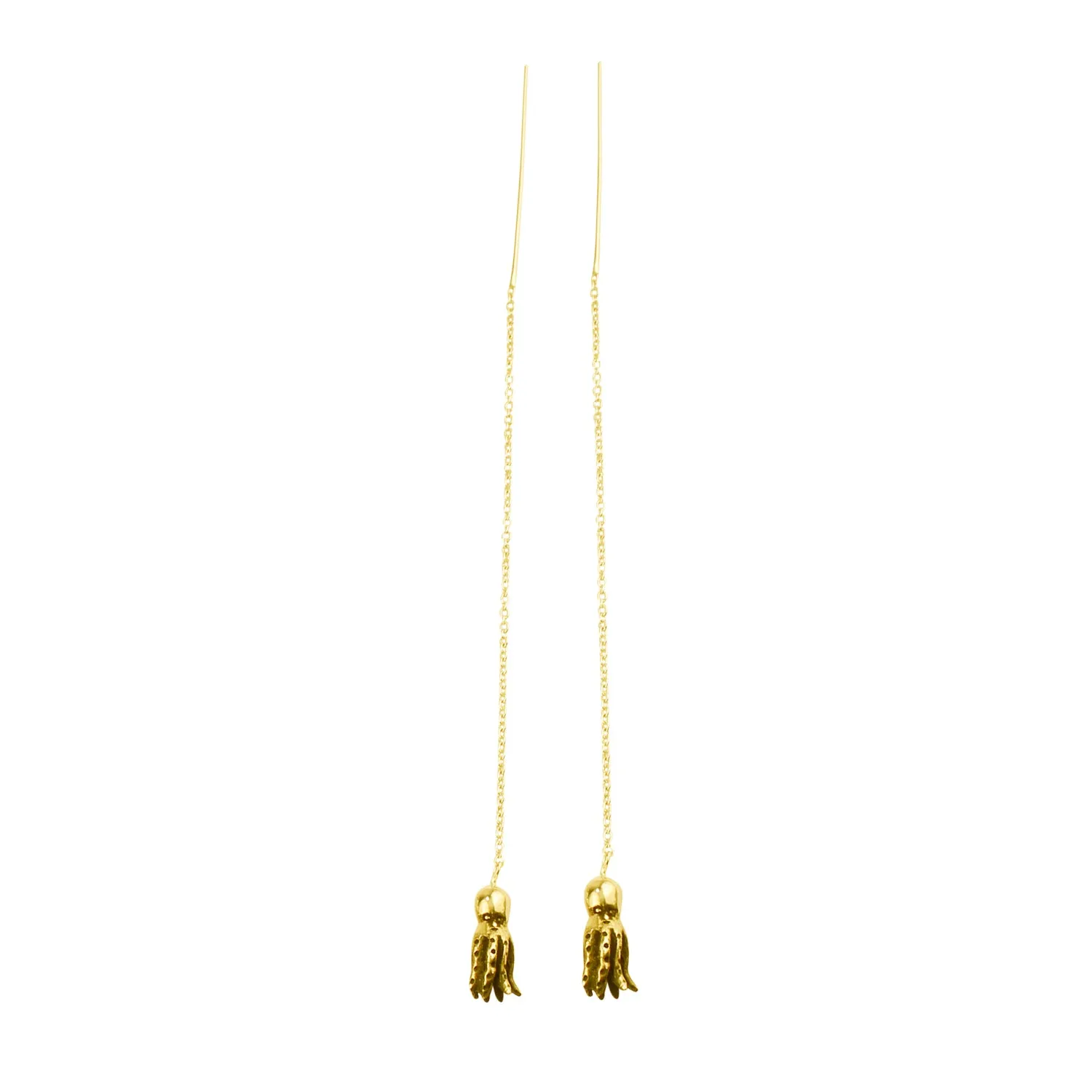 Octopus Dangling Earrings Silver