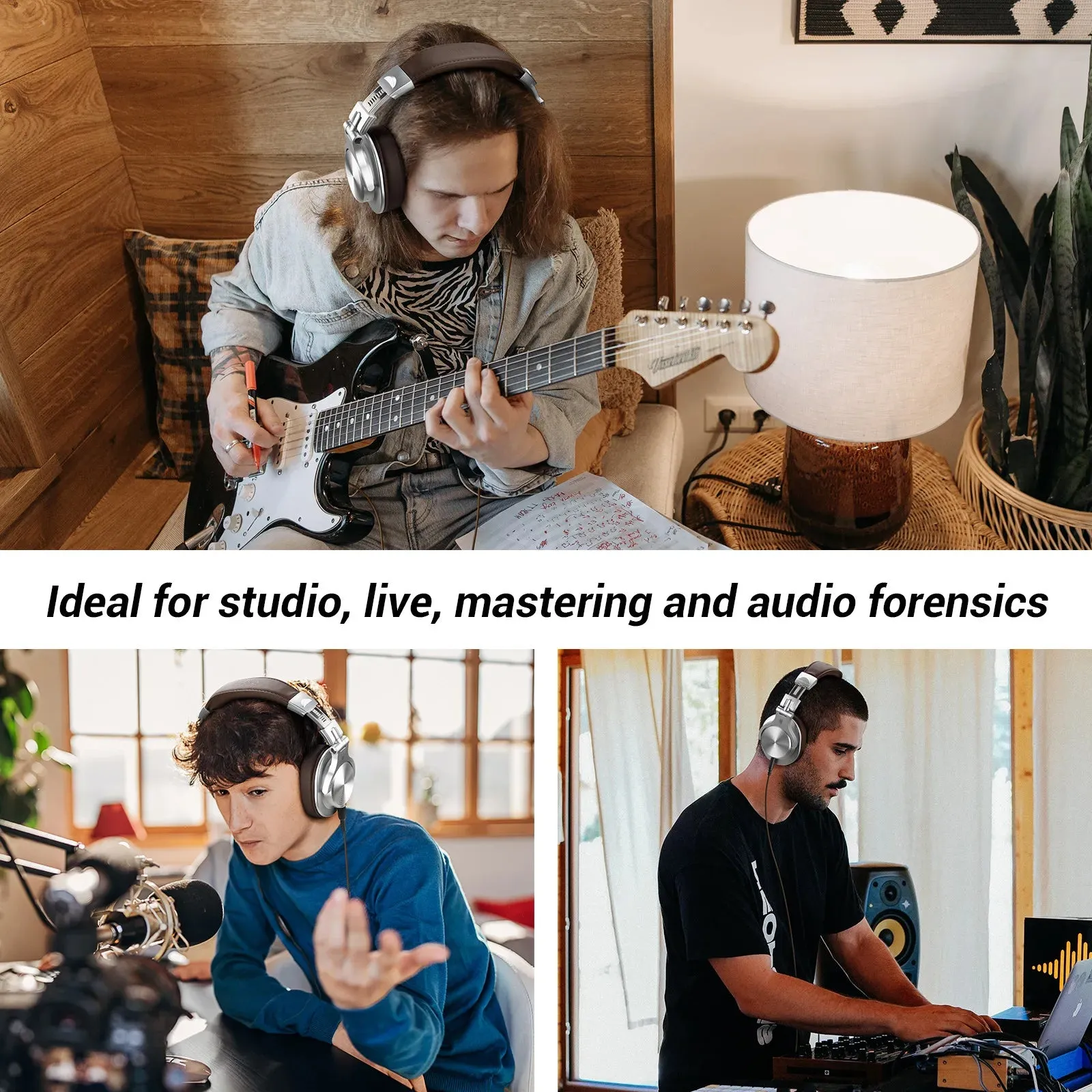 Oneodio A70 Fusion Wired   Wireless Bluetooth 5.2 Headphones - Over Ear Studio DJ Headset with Mic