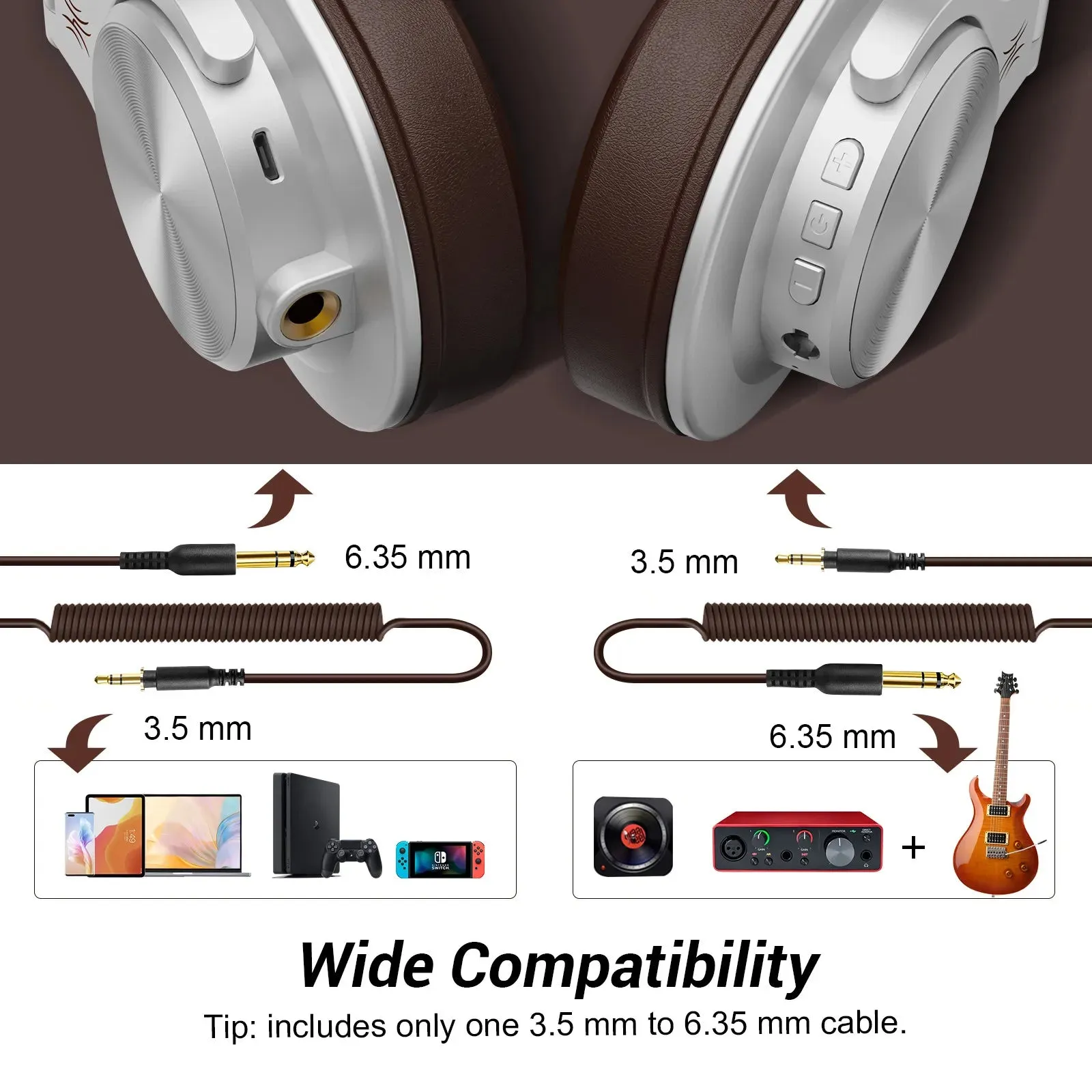 Oneodio A70 Fusion Wired   Wireless Bluetooth 5.2 Headphones - Over Ear Studio DJ Headset with Mic