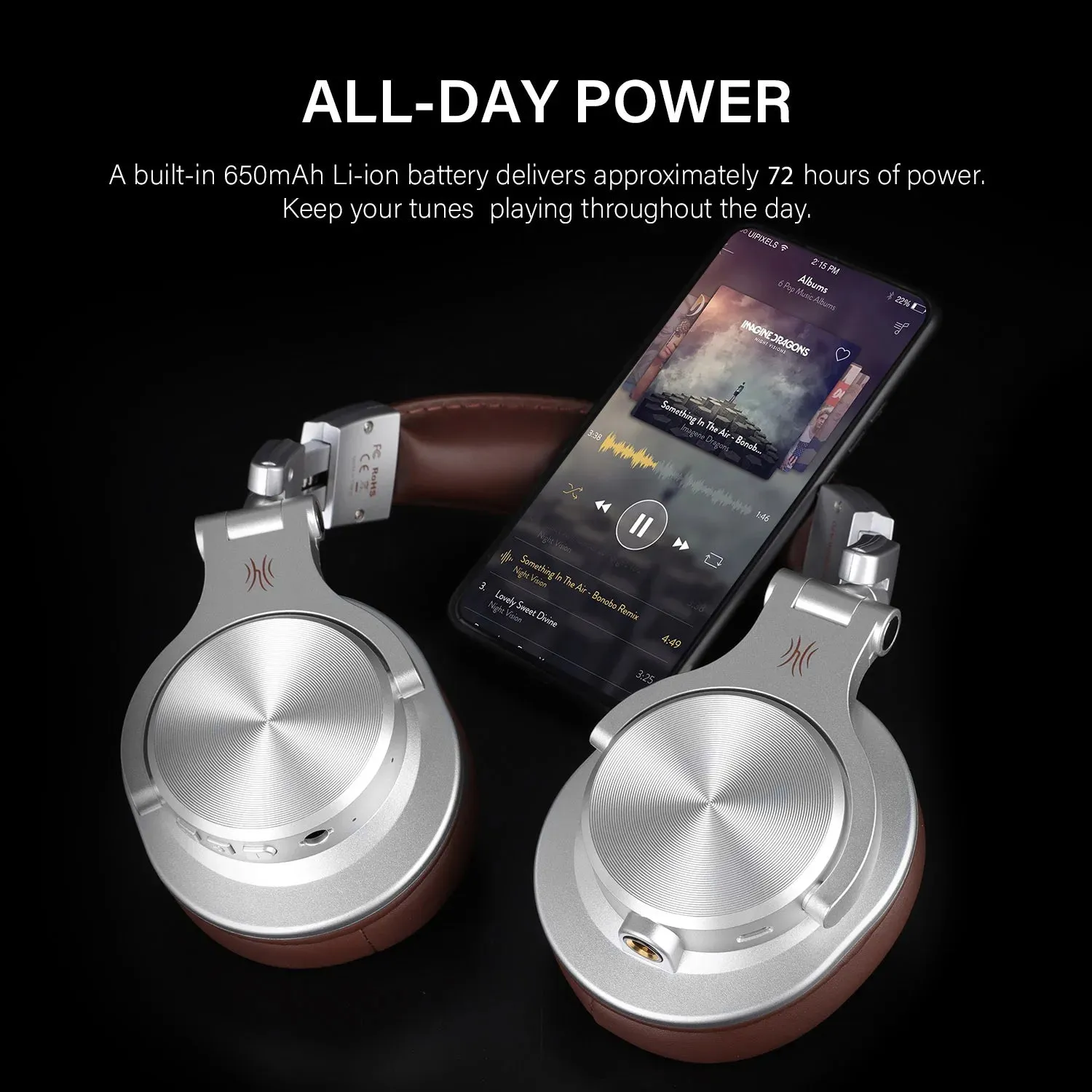 Oneodio A70 Fusion Wired   Wireless Bluetooth 5.2 Headphones - Over Ear Studio DJ Headset with Mic
