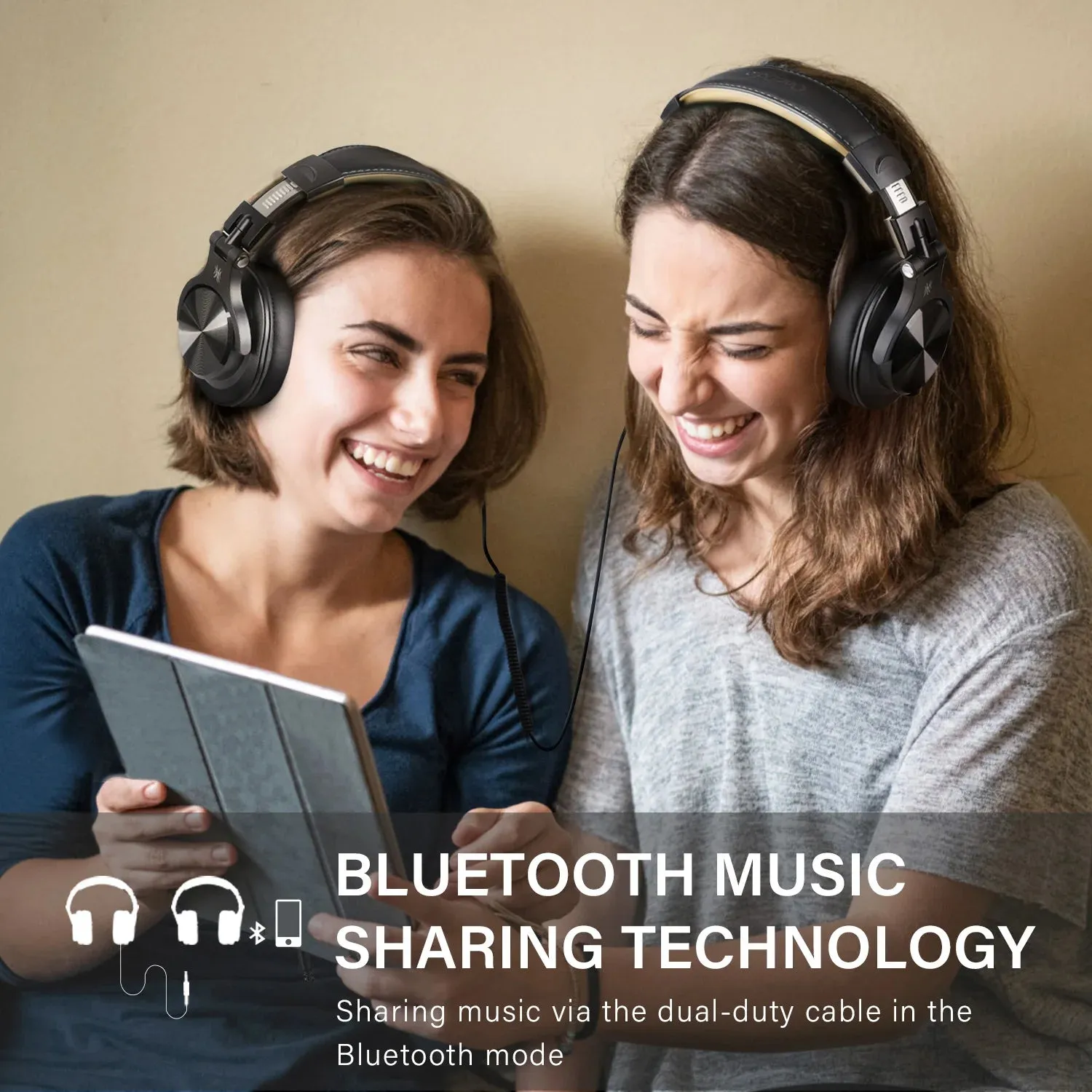 Oneodio Fusion A70 Bluetooth 5.2 Headphones - Hi-Res Audio Over Ear Wireless Headset for Studio Monitoring & DJ Use