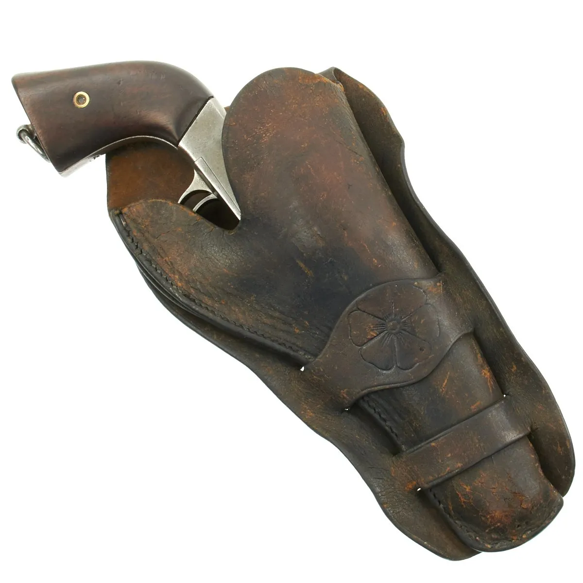 Original Antique U.S. Remington M-1875 Single Action Army 44 Cal. Revolver with Period Holster - Serial No 77