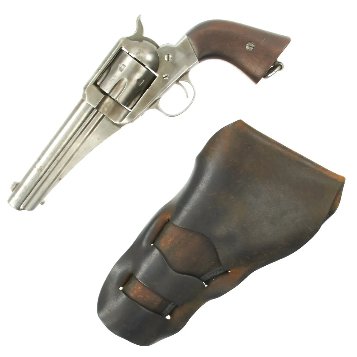 Original Antique U.S. Remington M-1875 Single Action Army 44 Cal. Revolver with Period Holster - Serial No 77