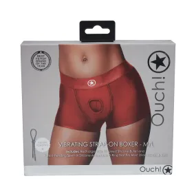 Ouch! Vibrating Strap-on Boxer Red M/L