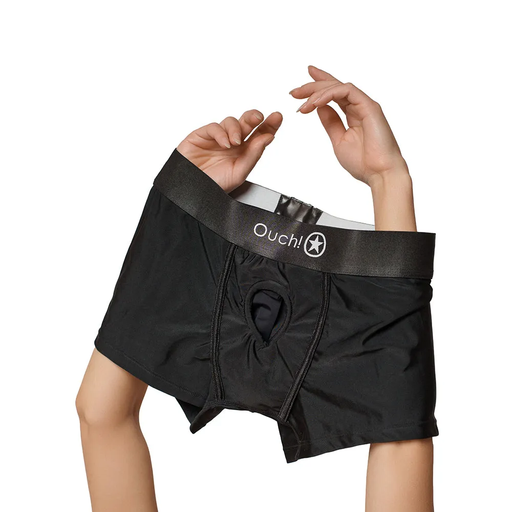 Ouch! Vibrating Strap-on Brief Black M/L