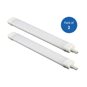Pack of 2 36W LED Triproof Batten Tube Lights, 120cms, 4000K, IP65 Waterproof, No UV and IR Radiation, Super Bright Tube Light