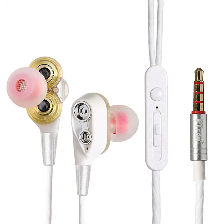 PTron Boom 4D Earphone Deep Bass Stereo Sport Wired Headphone For All Smartphones (White/Silver)