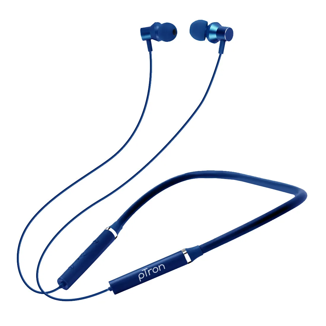 PTron Tangentbeat Wireless Bluetooth In-Ear Neckband Headphone With Mic (Dark Blue)
