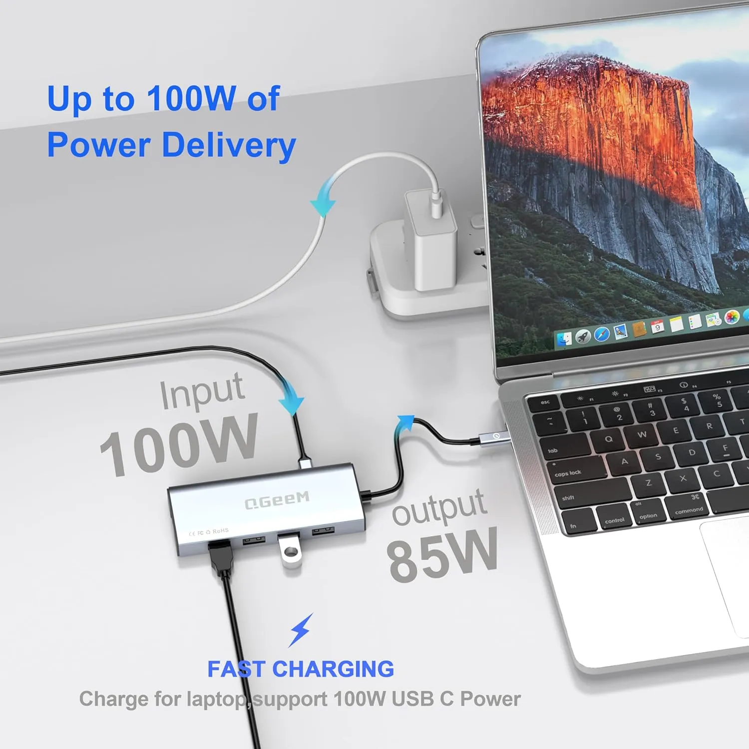 QGeeM USB C Hub Ethernet,9 in 1 Docking Stationwith 4K HDMI,1000Mbps LAN, 100W PD, USB 3.0/2.0, SD/TF Card Reader, USB C Dock Compatible with iPhone 15/Mac/Dell/HP/Surface