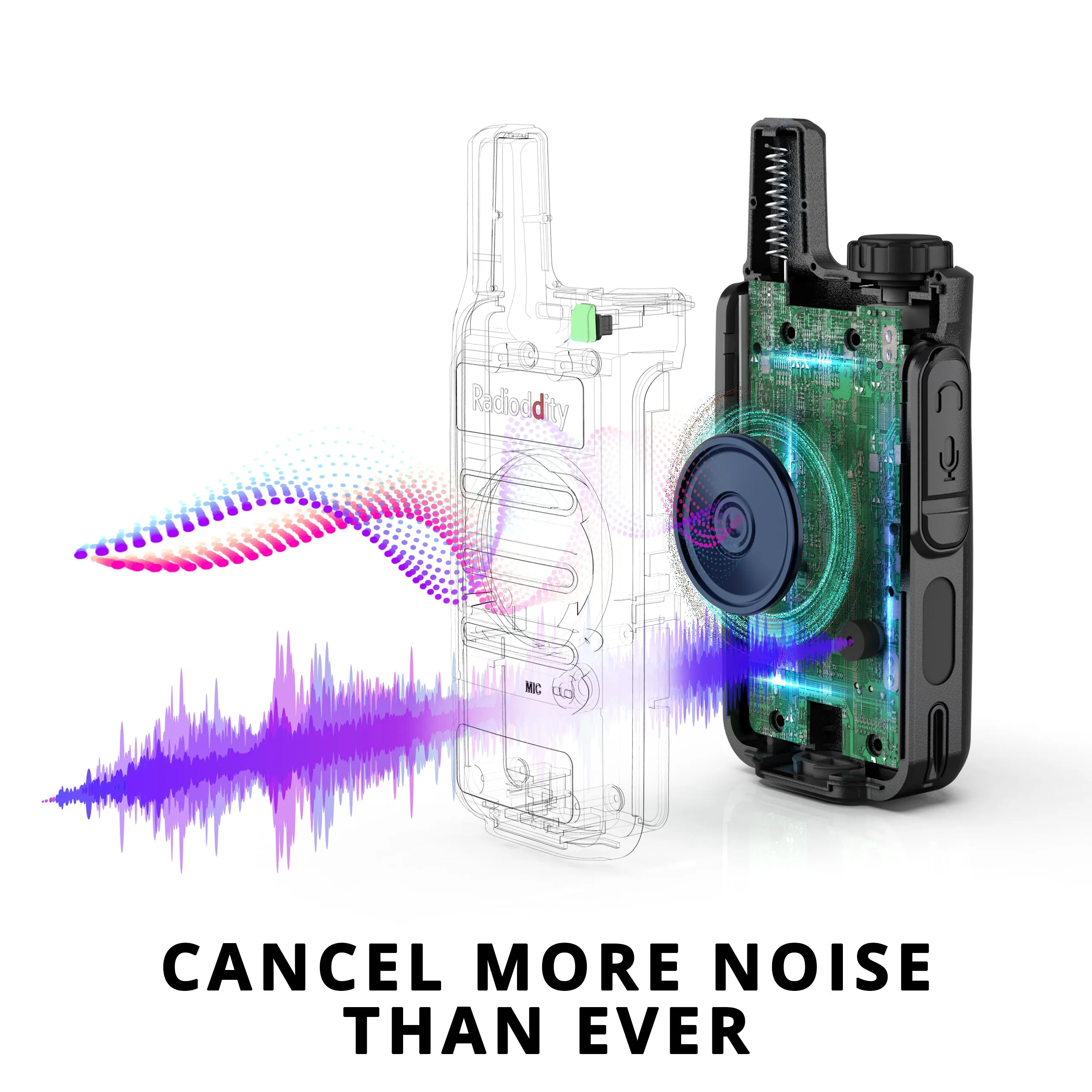 Radioddity GM-N1 GMRS Radio [1 Pair] | 3W | Noise Canceling | 3000mAh Battery | Repeater Capable