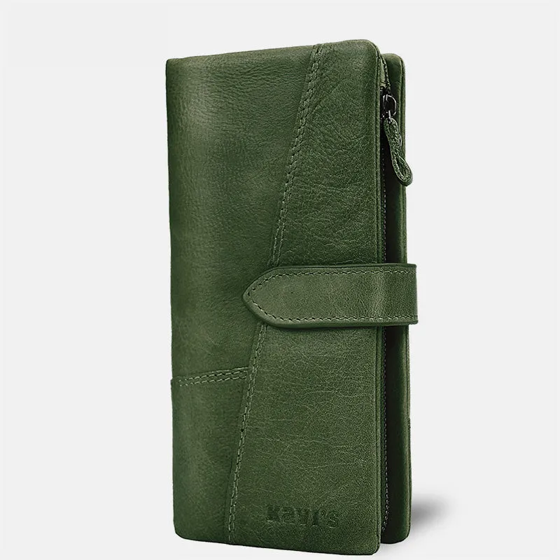 RFID Large Capacity Vintage Genuine Leather Purse