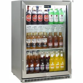 Schmick 118 Litre Heated Glass Single Door 304 Stainless Steel Bar Fridge with Left Hinge - SK118L-SS