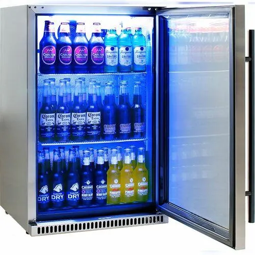 Schmick 118 Litre Heated Glass Single Door 304 Stainless Steel Bar Fridge with Left Hinge - SK118L-SS