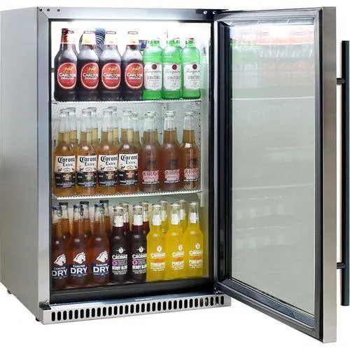 Schmick 118 Litre Heated Glass Single Door 304 Stainless Steel Bar Fridge with Left Hinge - SK118L-SS