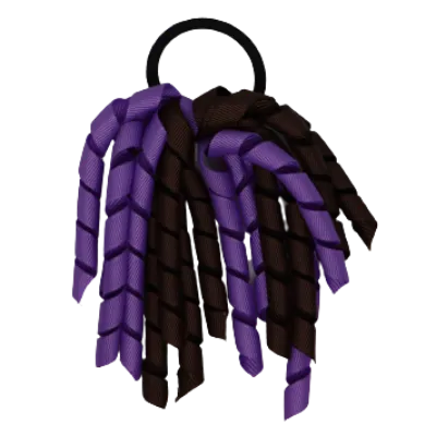 School Hair Accessories Short Curly Ponytail Streamer Hair Tie - Grape (28 colours options to pick from)