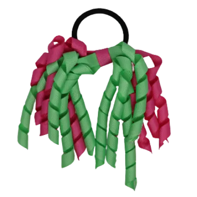 School Hair Accessories Short Curly Ponytail Streamer Hair Tie - Mint Green (28 colours options to pick from)