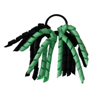 School Hair Accessories Short Curly Ponytail Streamer Hair Tie - Mint Green (28 colours options to pick from)