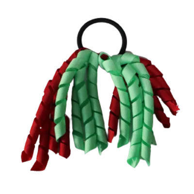 School Hair Accessories Short Curly Ponytail Streamer Hair Tie - Mint Green (28 colours options to pick from)