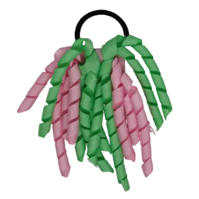 School Hair Accessories Short Curly Ponytail Streamer Hair Tie - Mint Green (28 colours options to pick from)
